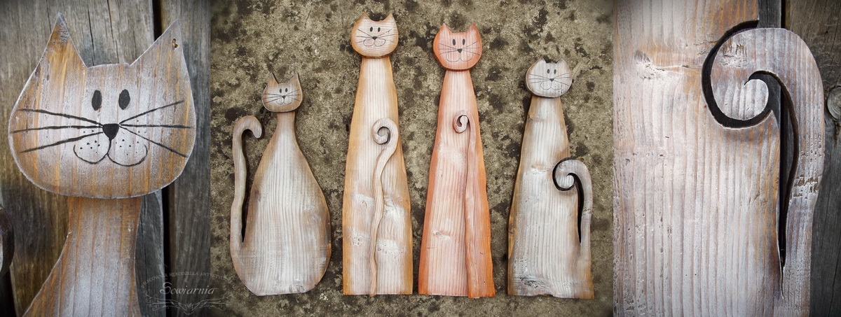 koty z drewna