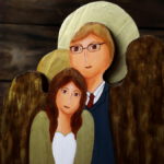 ślubny anioł Para Młoda z drewna