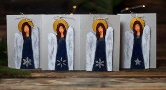 świąteczne kartki z aniołkami
